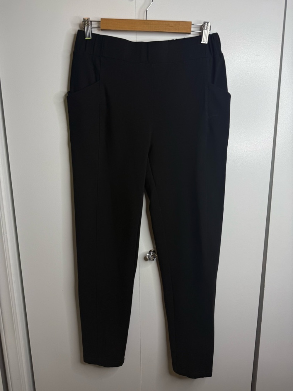 Betabrand Skinny Ankle Pants with Pockets Black Size Large